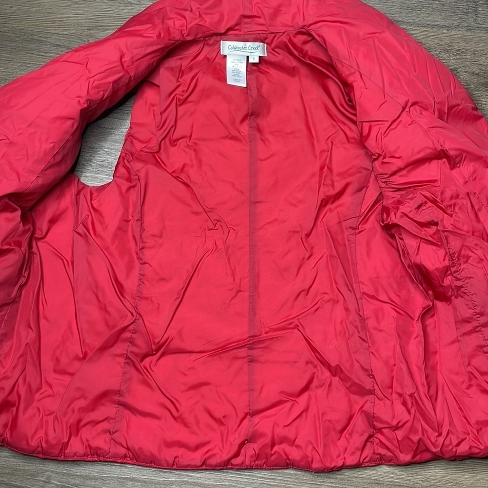Coldwater Creek Women’s Red Button Down Puffy Vest size small - Picture 8 of 9